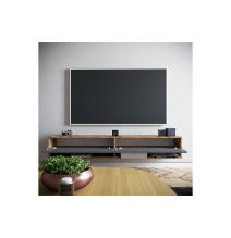 Mueble de TV de Pared Moderno Antracita-Roble - 180x31,5x29,5 cm - 2 Cajones y Estantes.