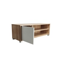 Mueble de TV en Melamina Cambria-Blanco 120x40x41cm - Diseño Elegante con Puerta y Estantes