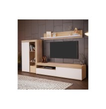 Living room complex Zorbi pakoworld white-sonoma oak melamine 265x41x158.5cm